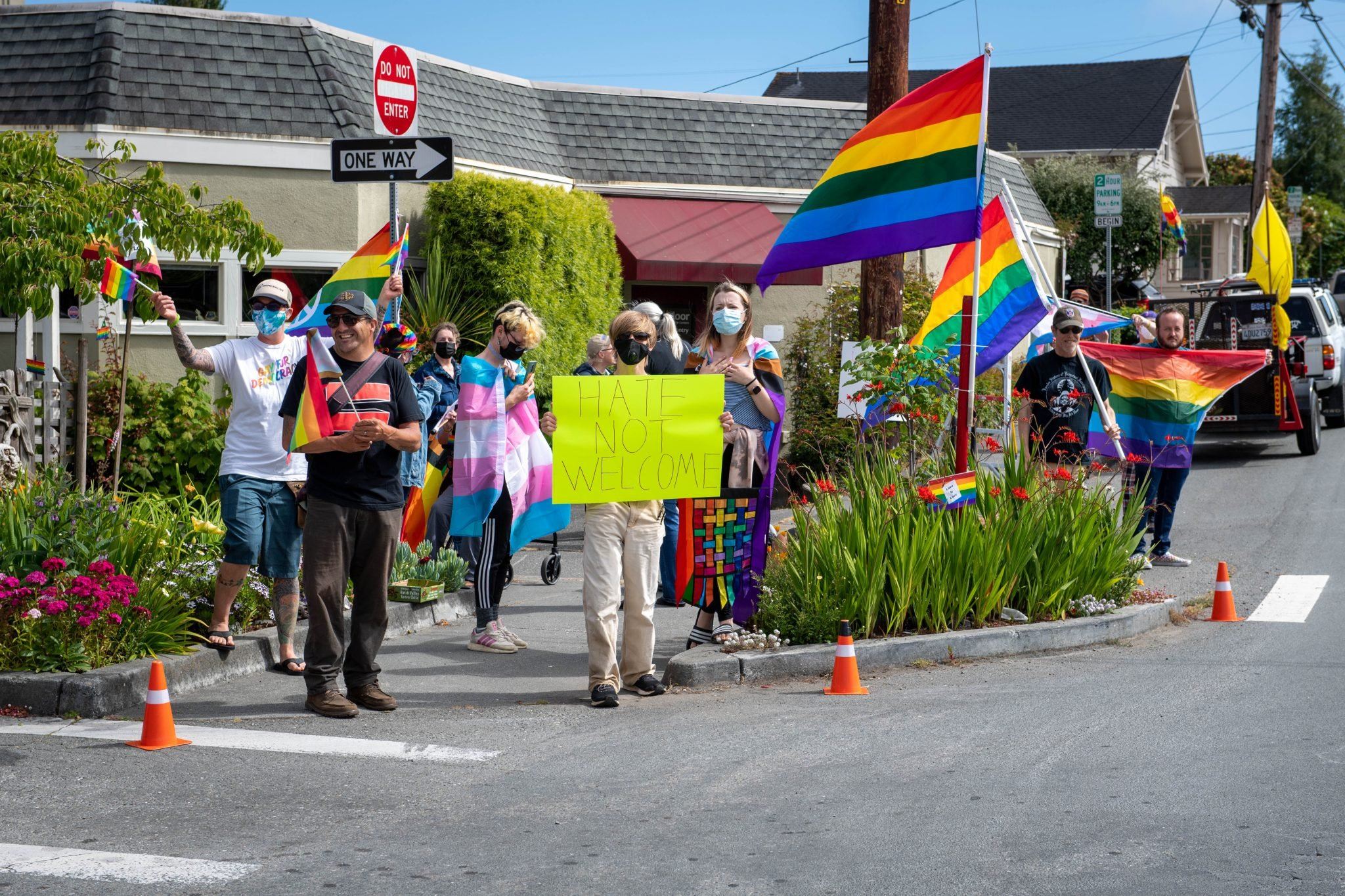 H and 18th Streets Pride Flag Action Photo By Mark McKenna
