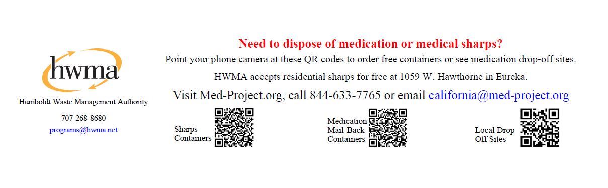 Medication and Medical Sharps HWMA QR codes