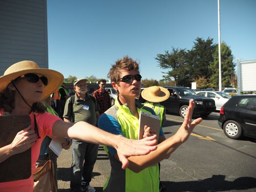Discussing Safety Features at the Old Arcata Road Walkability Assessment