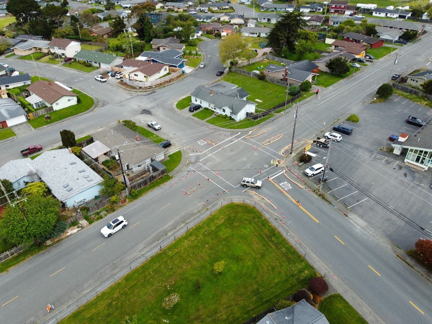 Aerial shot of 11th Street Intersection