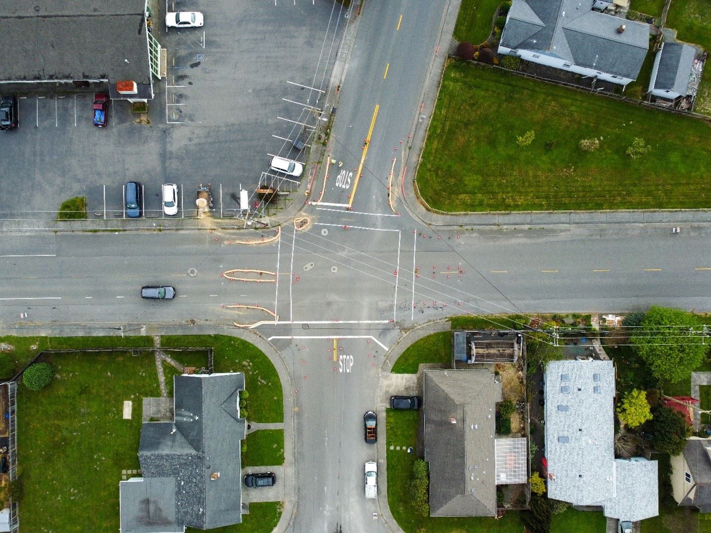 Aerial shot of 11th Street Intersection