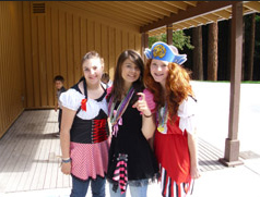 Girls dressed up in costume