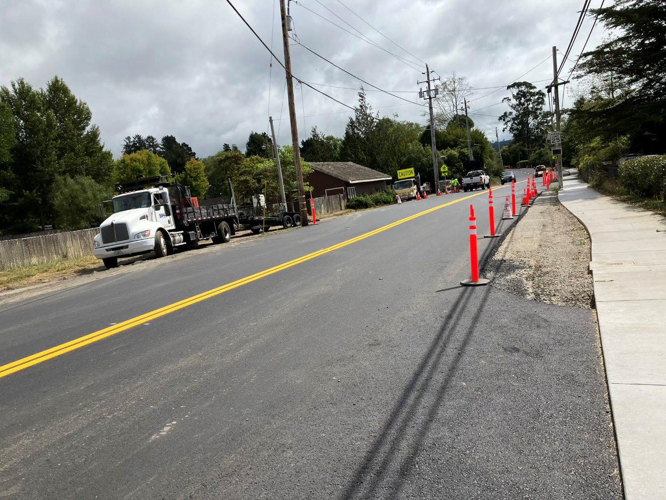 Old Arcata Rd with cones
